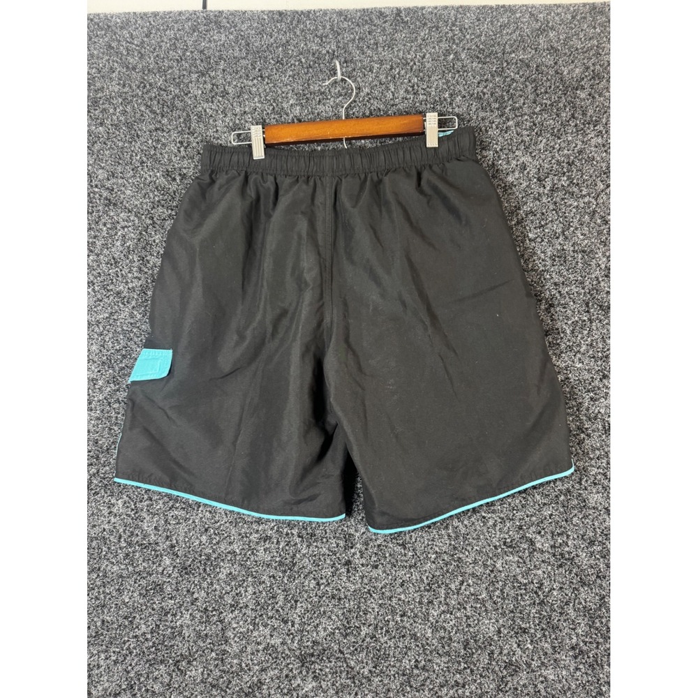 Nike Mens Swim Trunks Black Teal Mesh Lined Board Shorts Size Medium - Picture 2 of 6